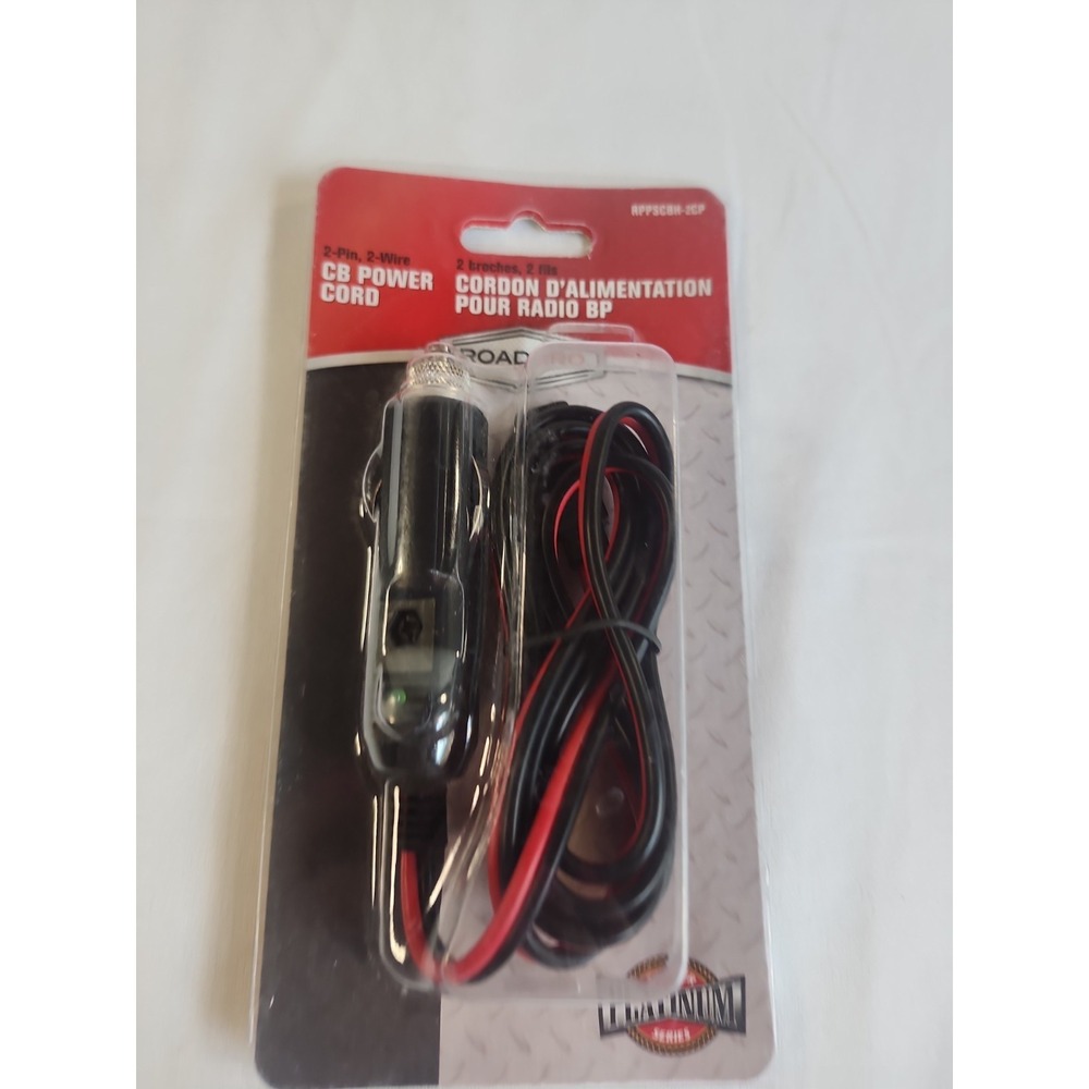 RoadPro RPPSCBH-2CP 2-Pin CB/HAM Radio Replacement Power Cord w/ Lighter Plug